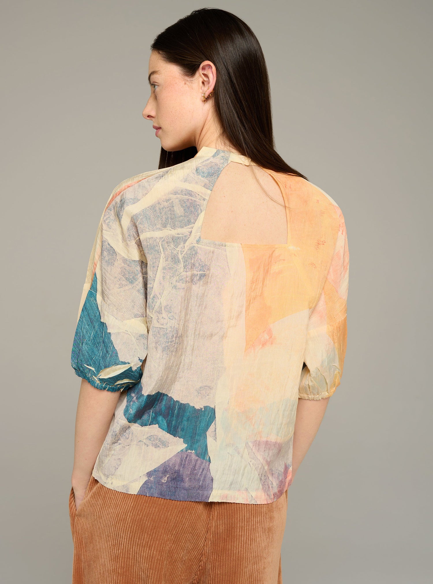Cotélac acoté blouse manches 3/4 imprimée