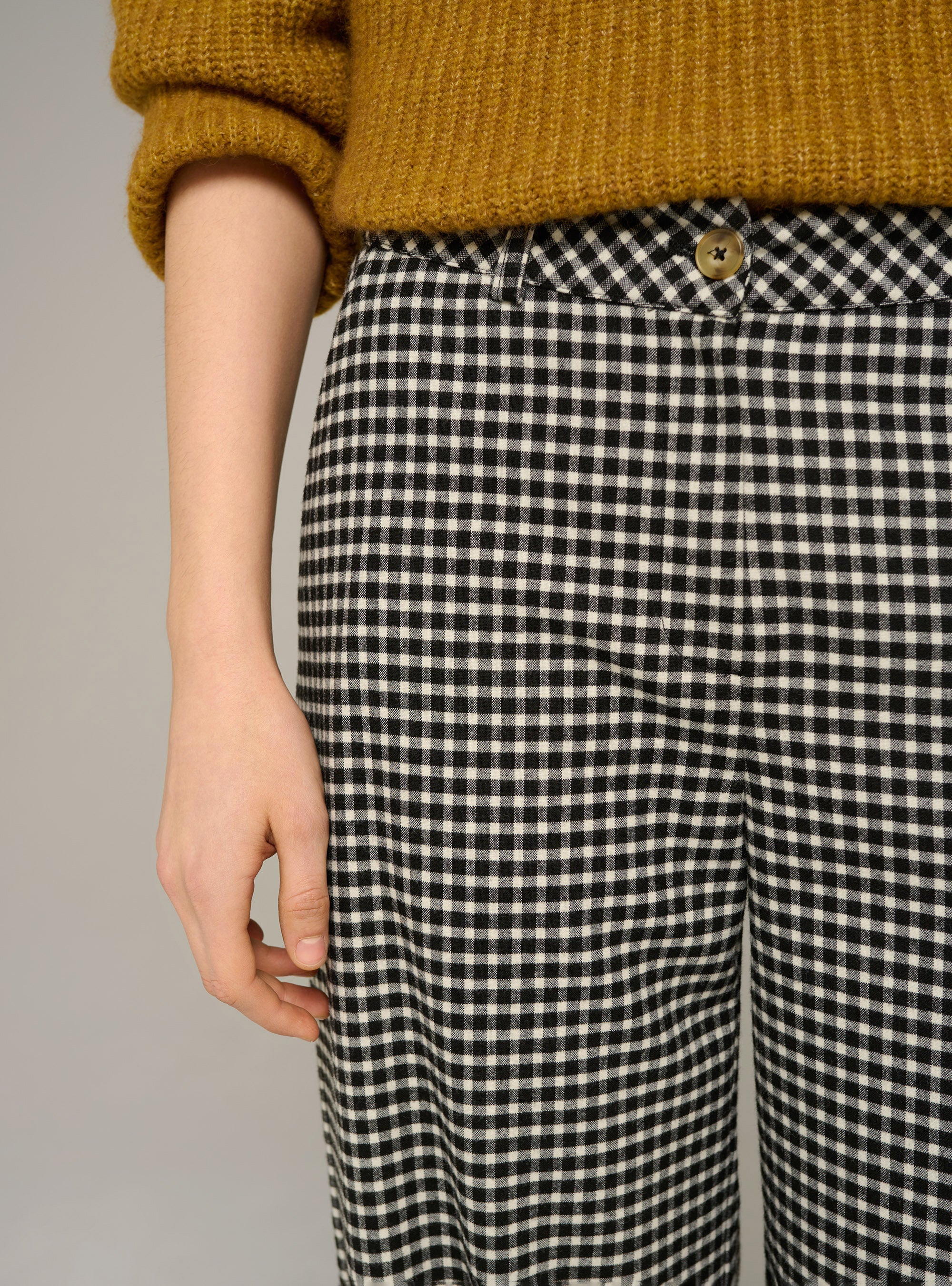 Cotélac acoté pantalon large en flanelle imprimé carreaux