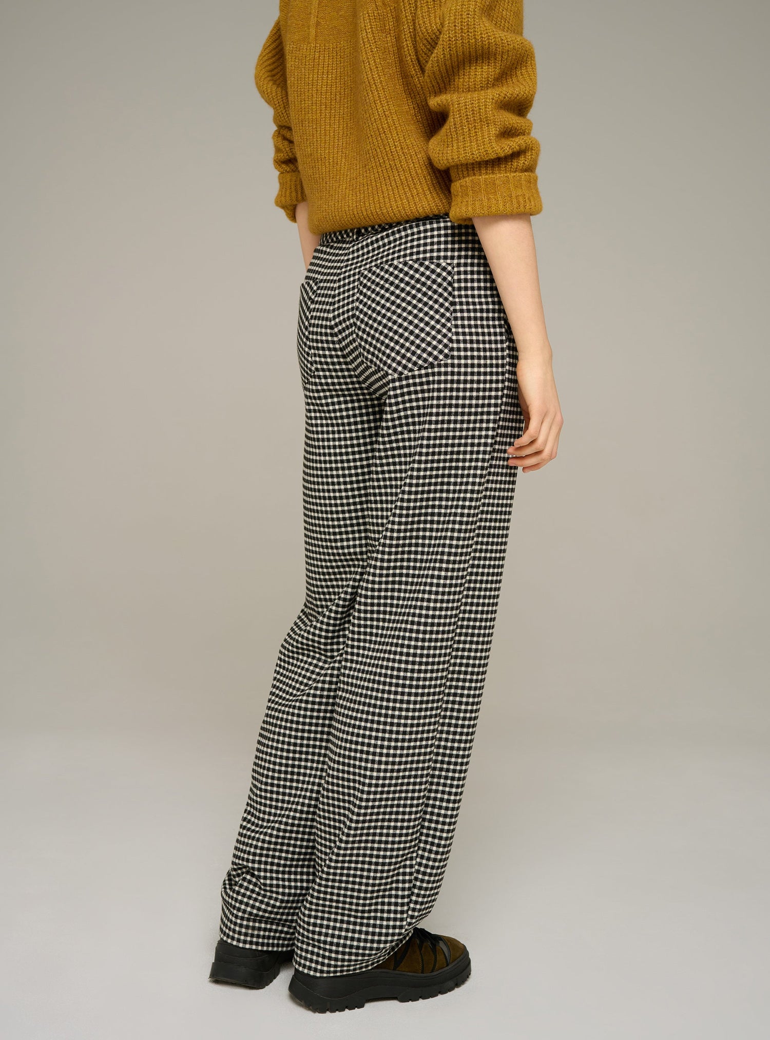 Cotélac acoté pantalon large en flanelle imprimé carreaux