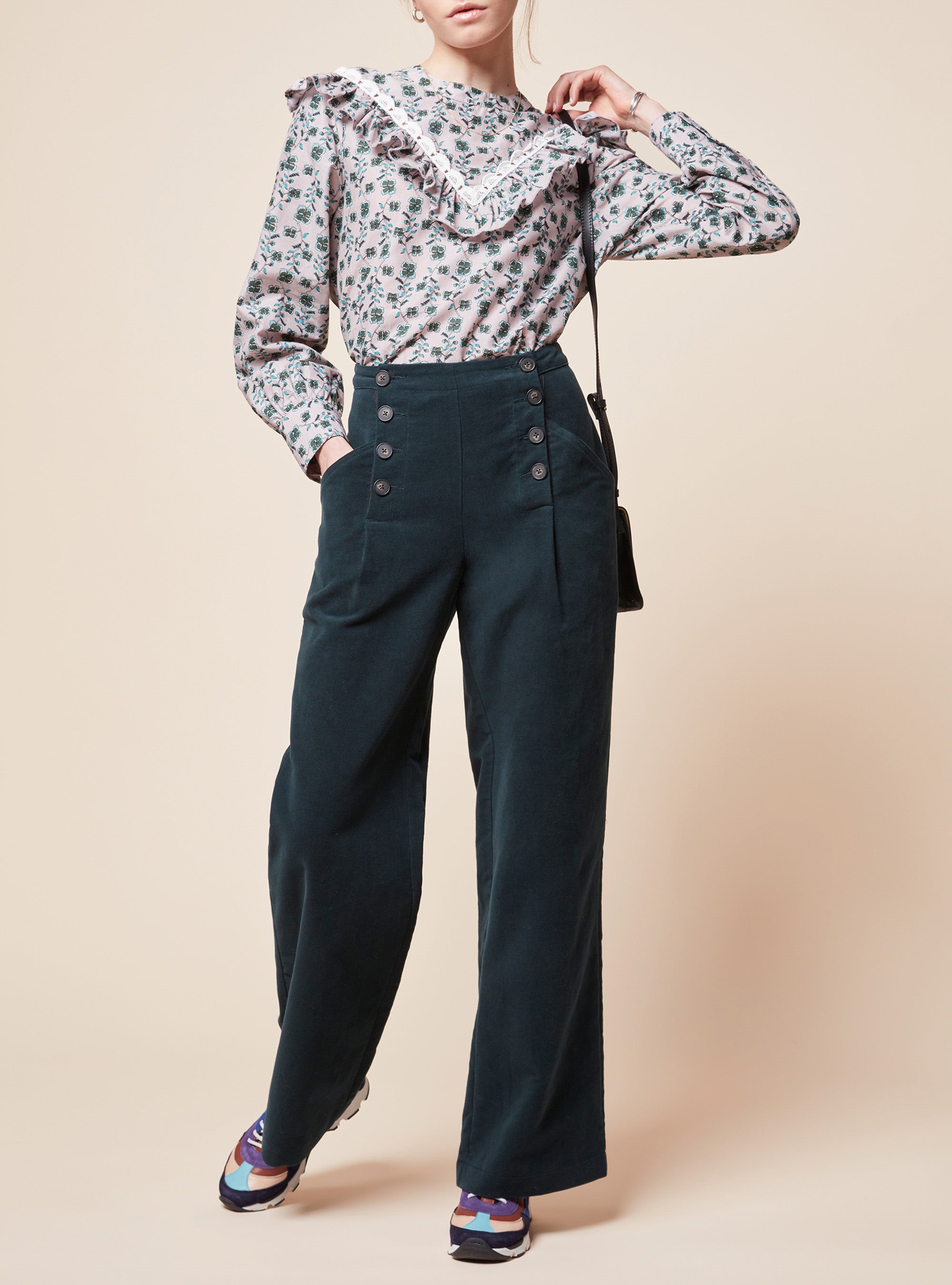 Ruffled Printed Blouse