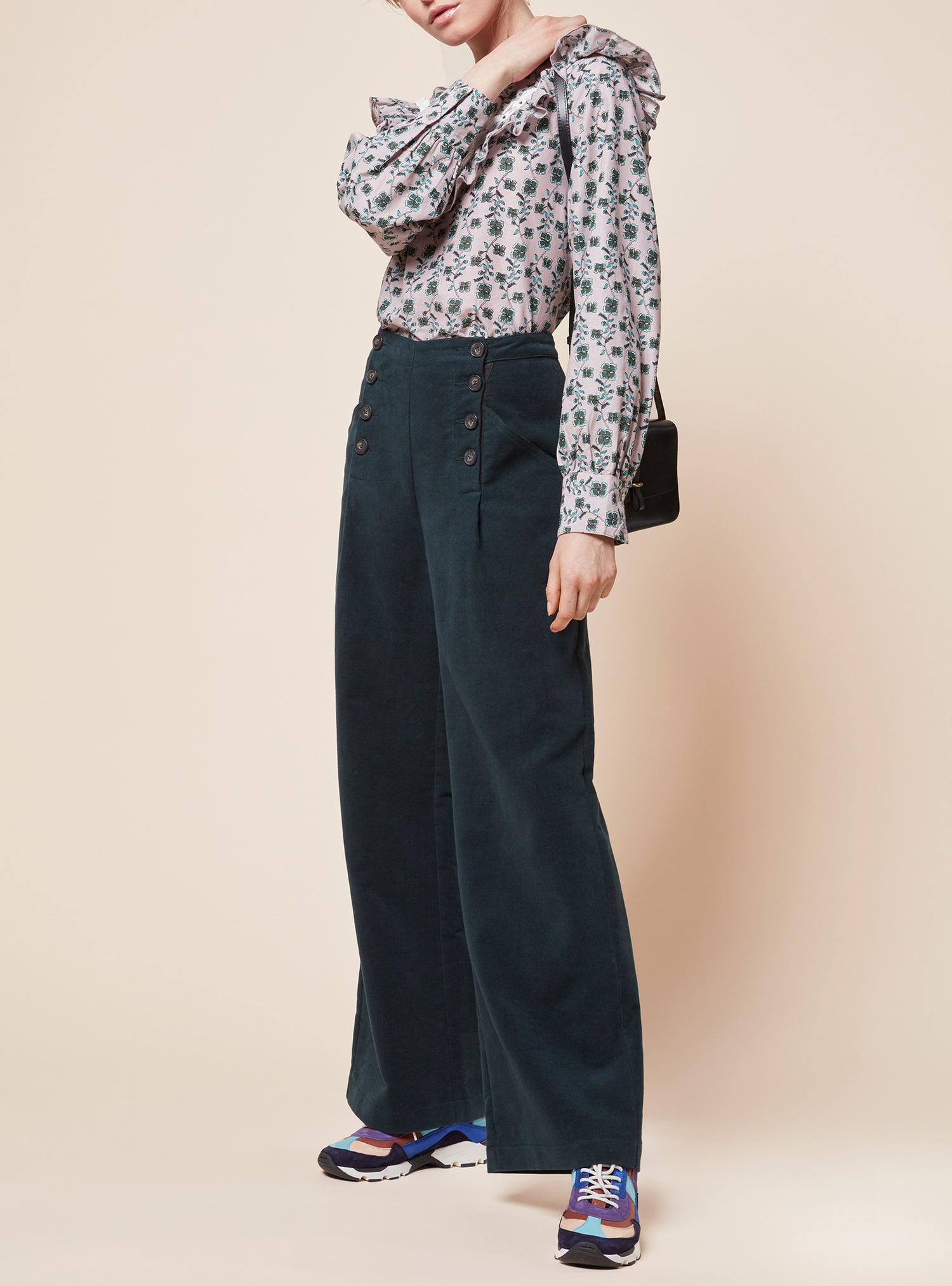 Ruffled Printed Blouse