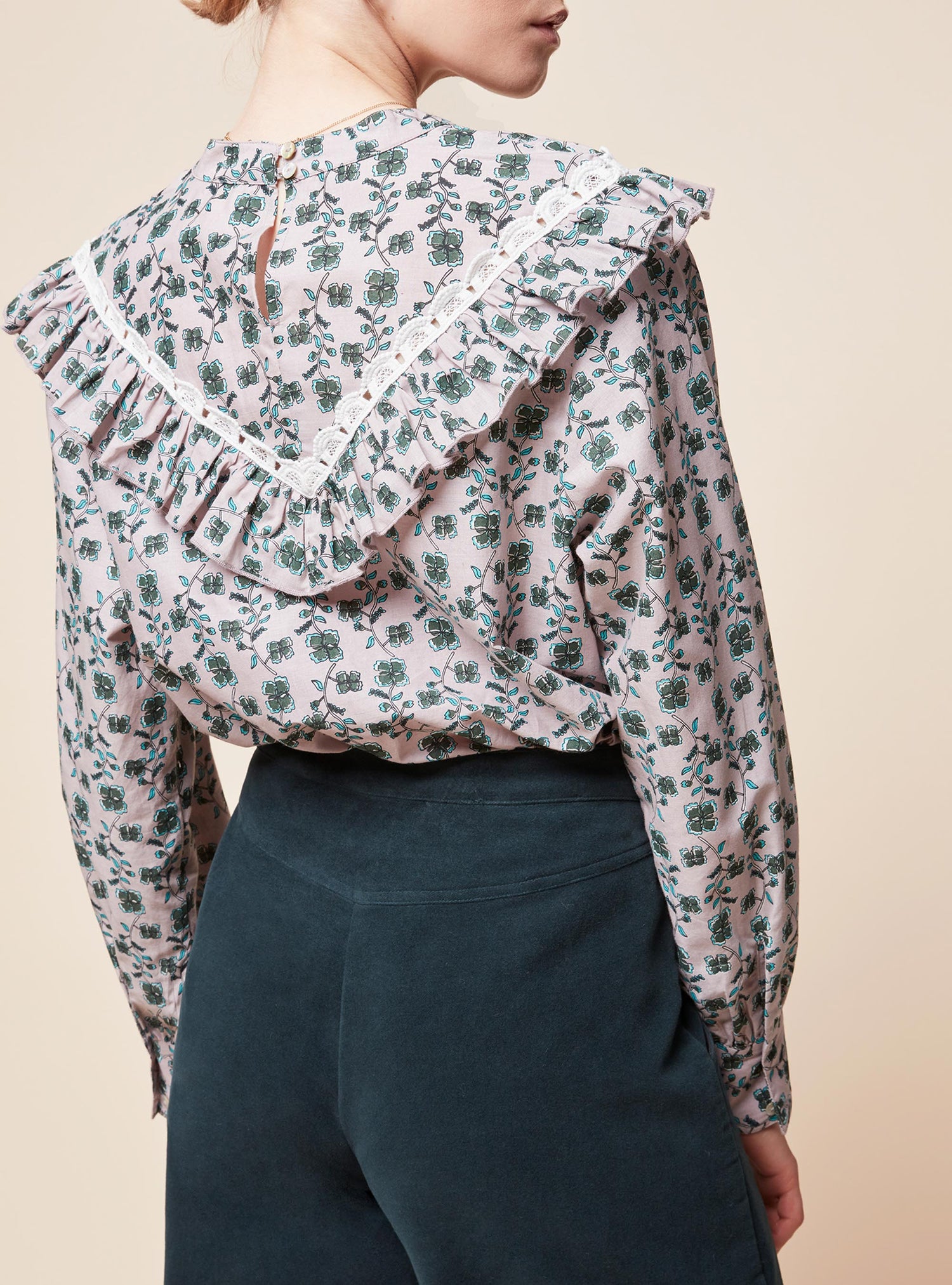 Ruffled Printed Blouse