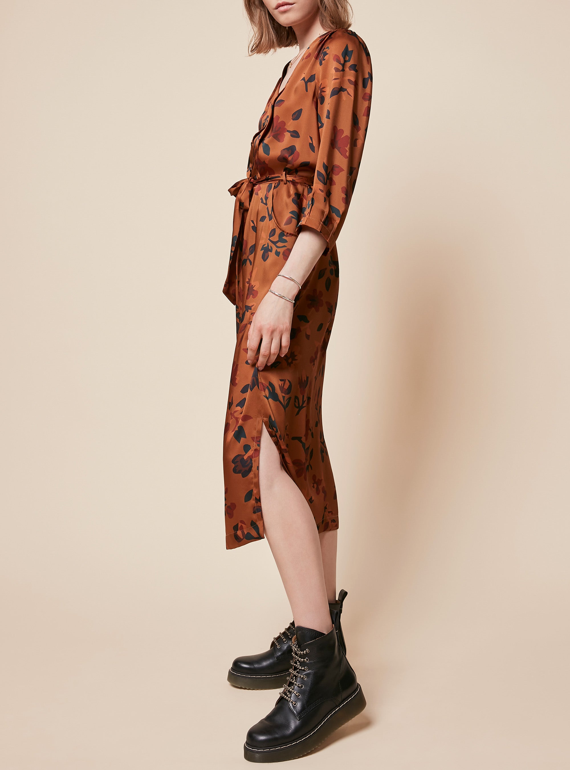 Retro Printed Tie Dress