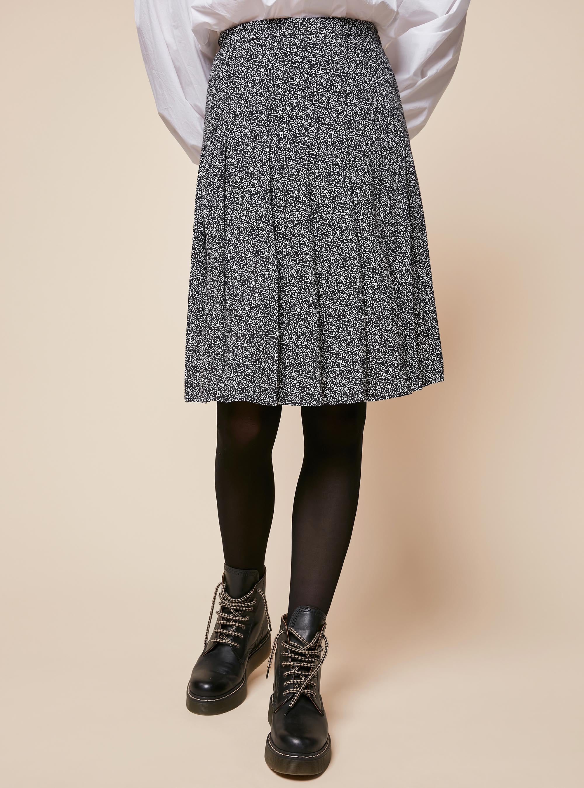 Pleated Trapeze Skirt