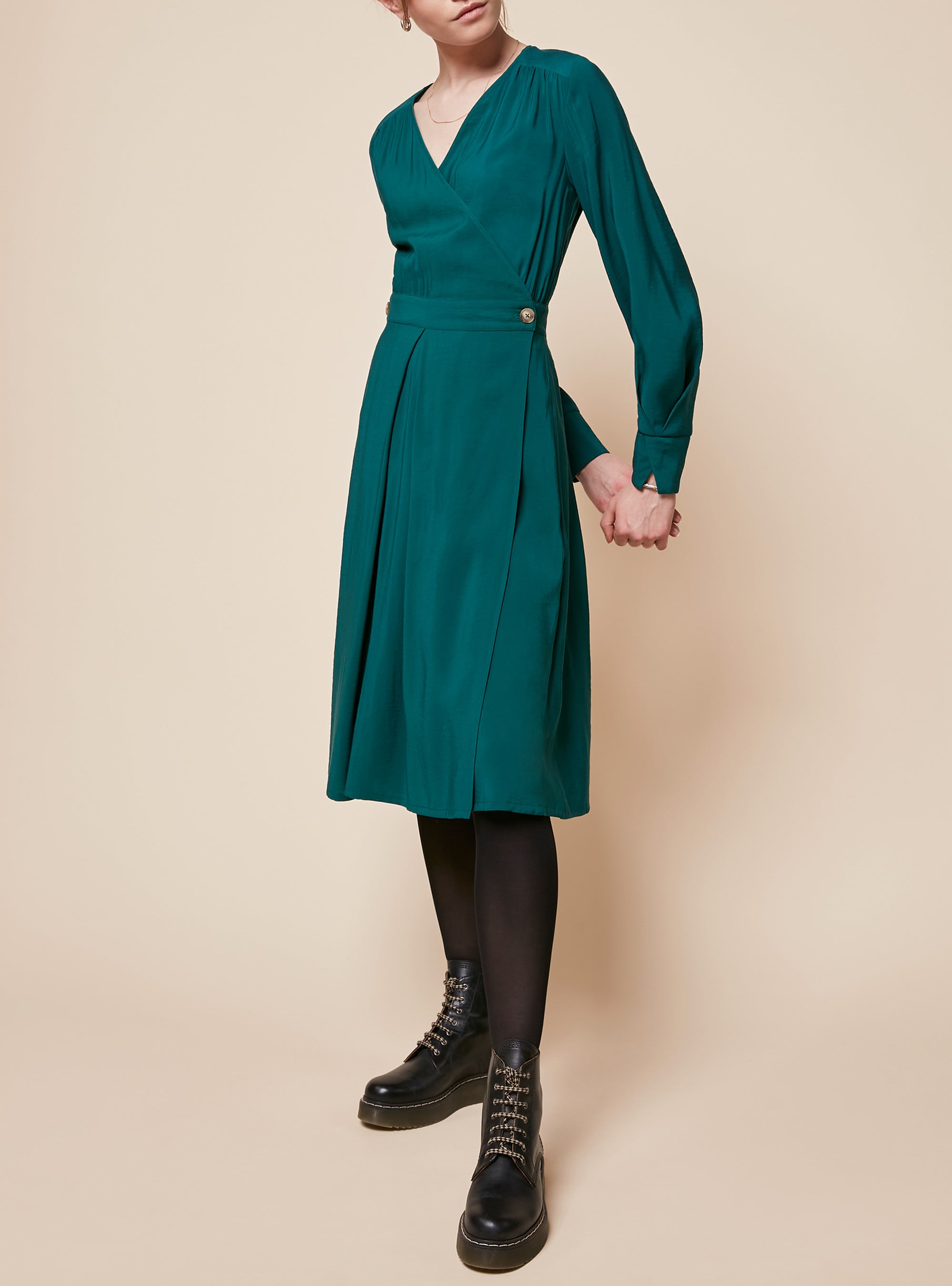 Long Sleeve Wrap Dress