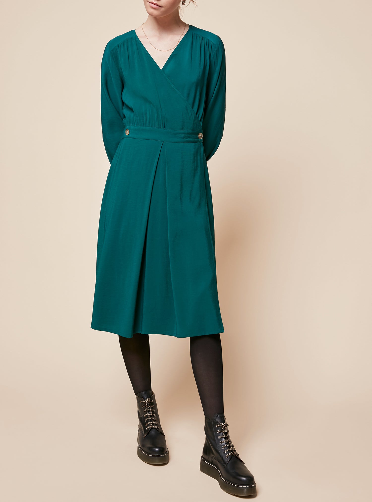 Long Sleeve Wrap Dress
