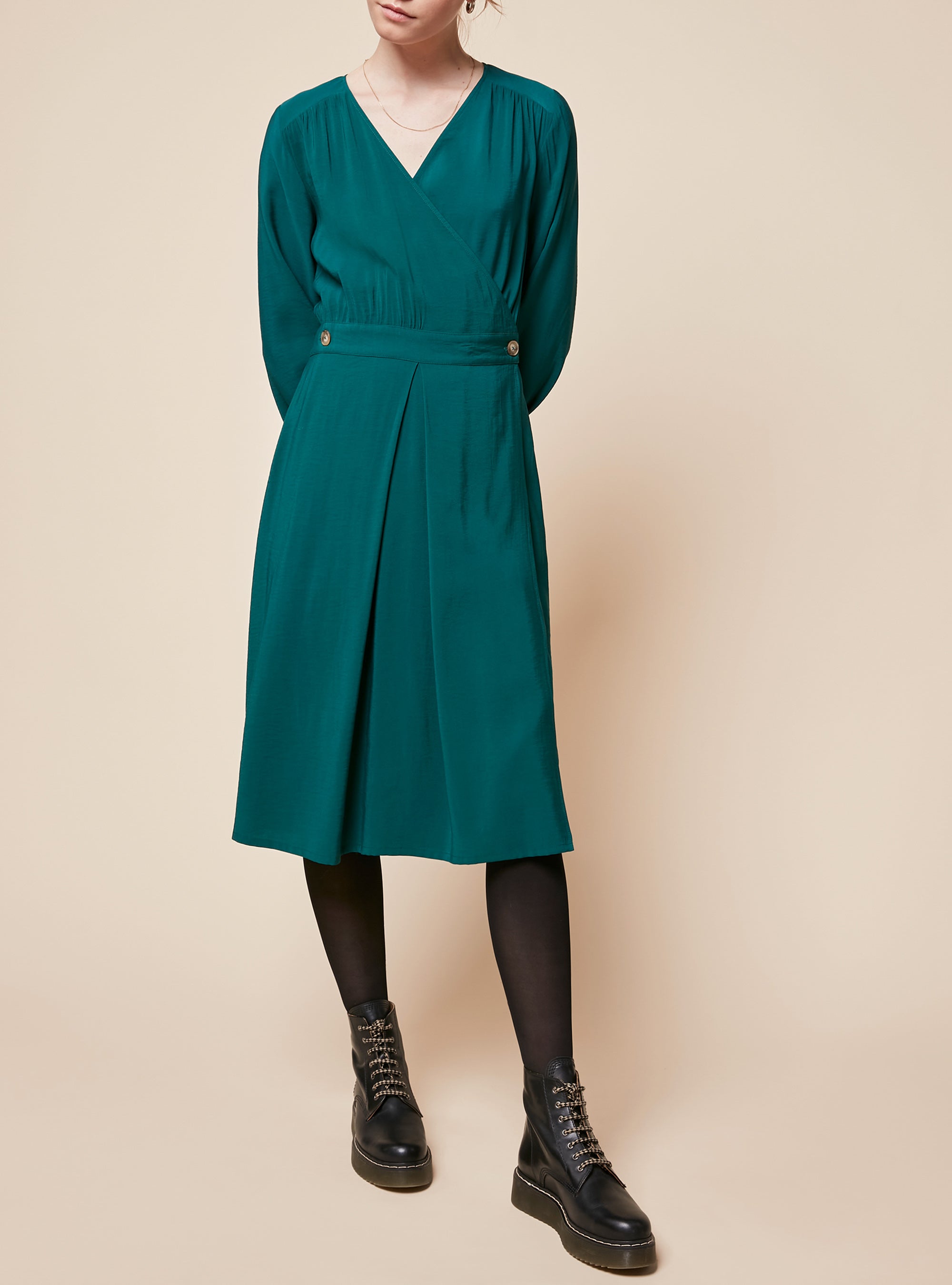 Long Sleeve Wrap Dress