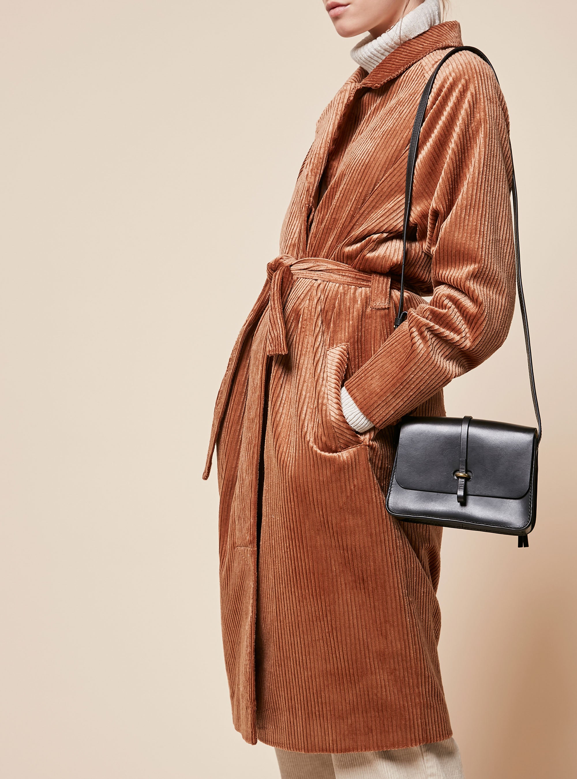 Long Velvet Trench Coat