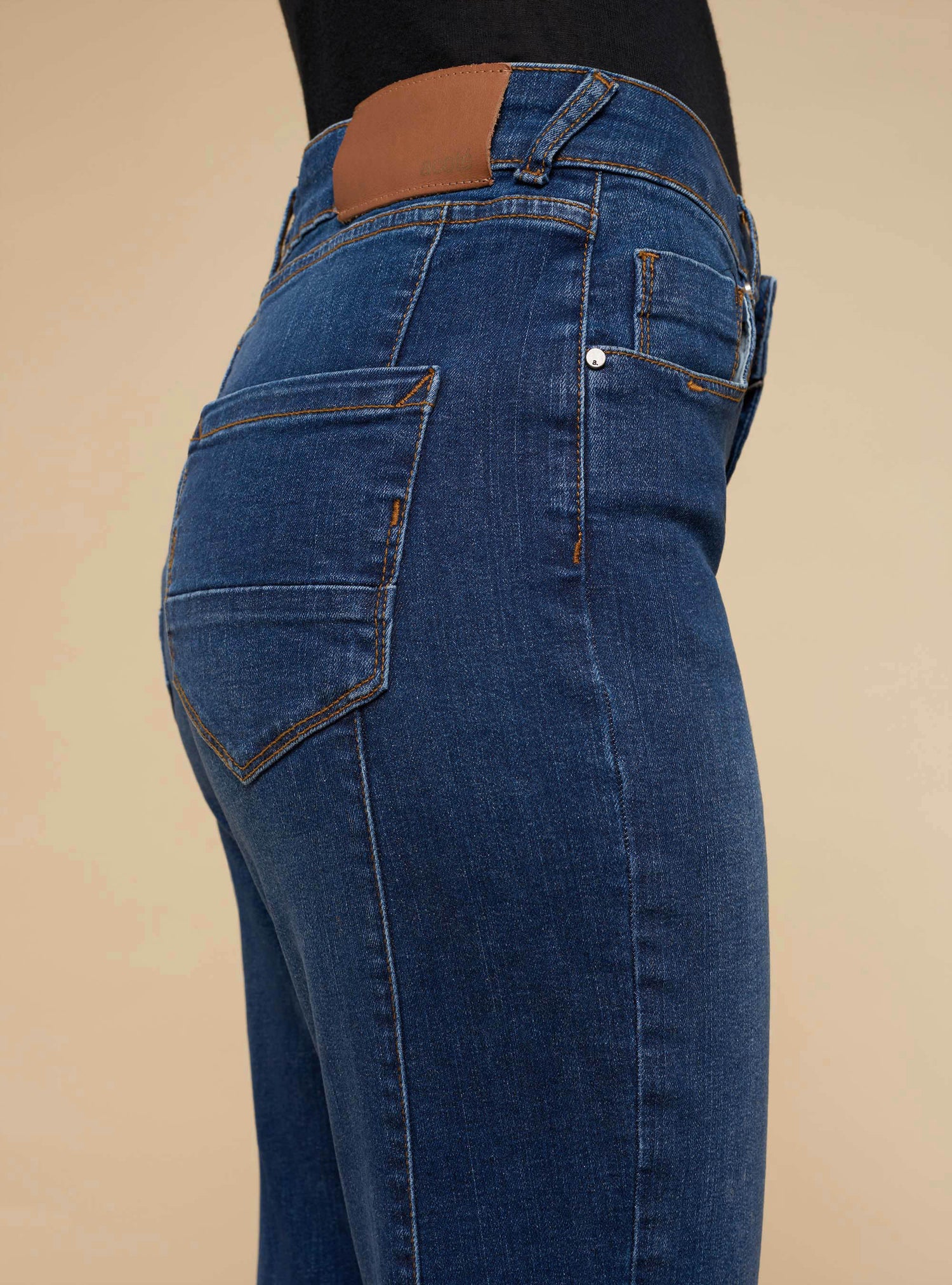 slim stretch blue jeans