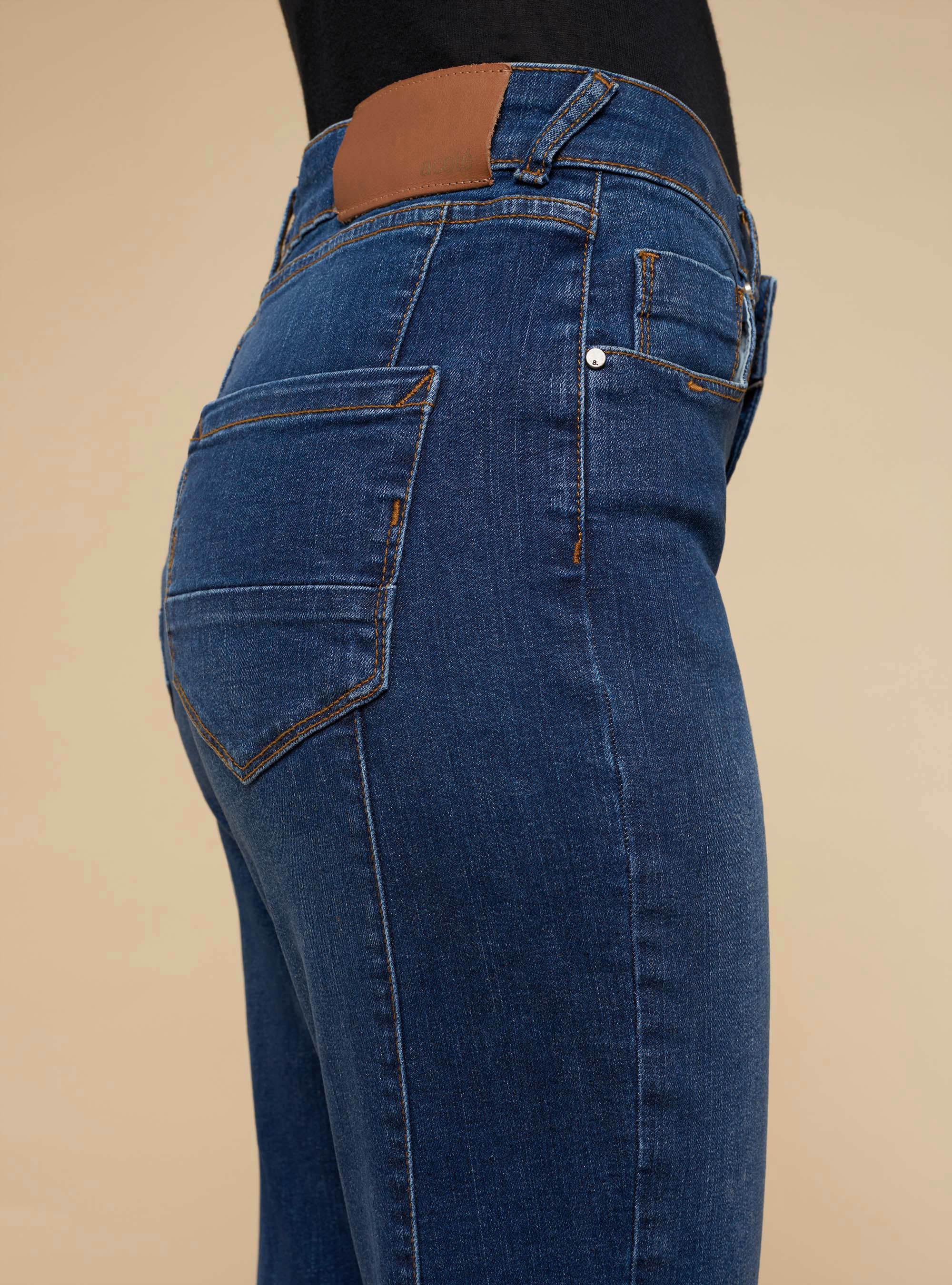 slim stretch blue jeans