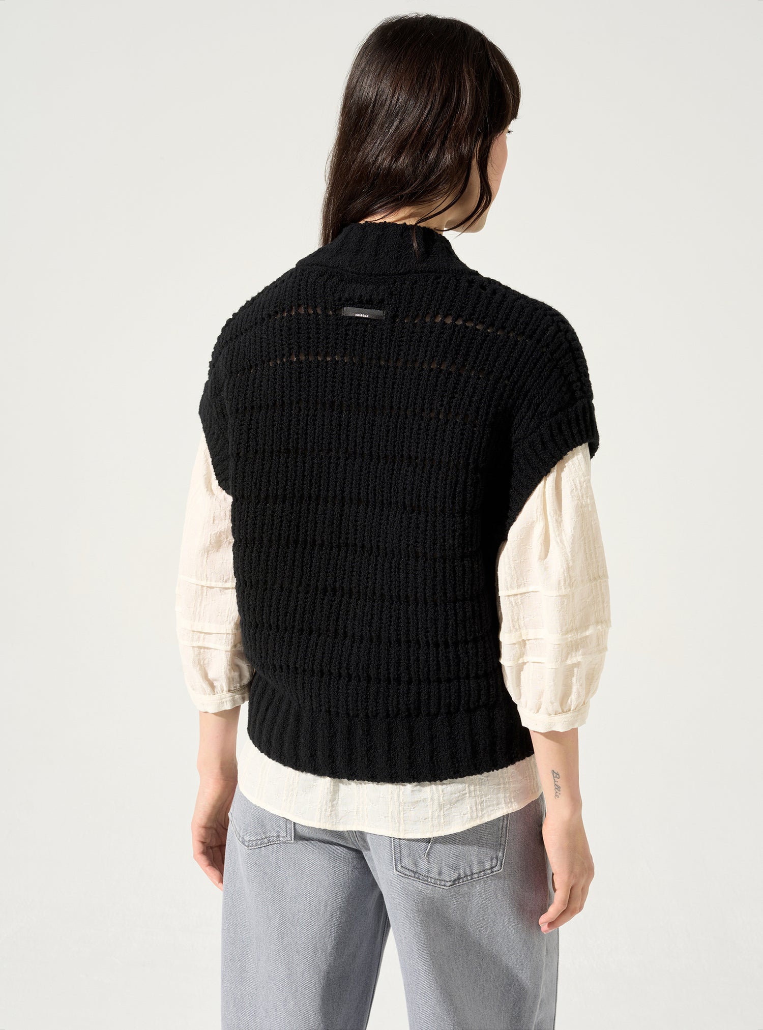Ärmellose Strickjacke
