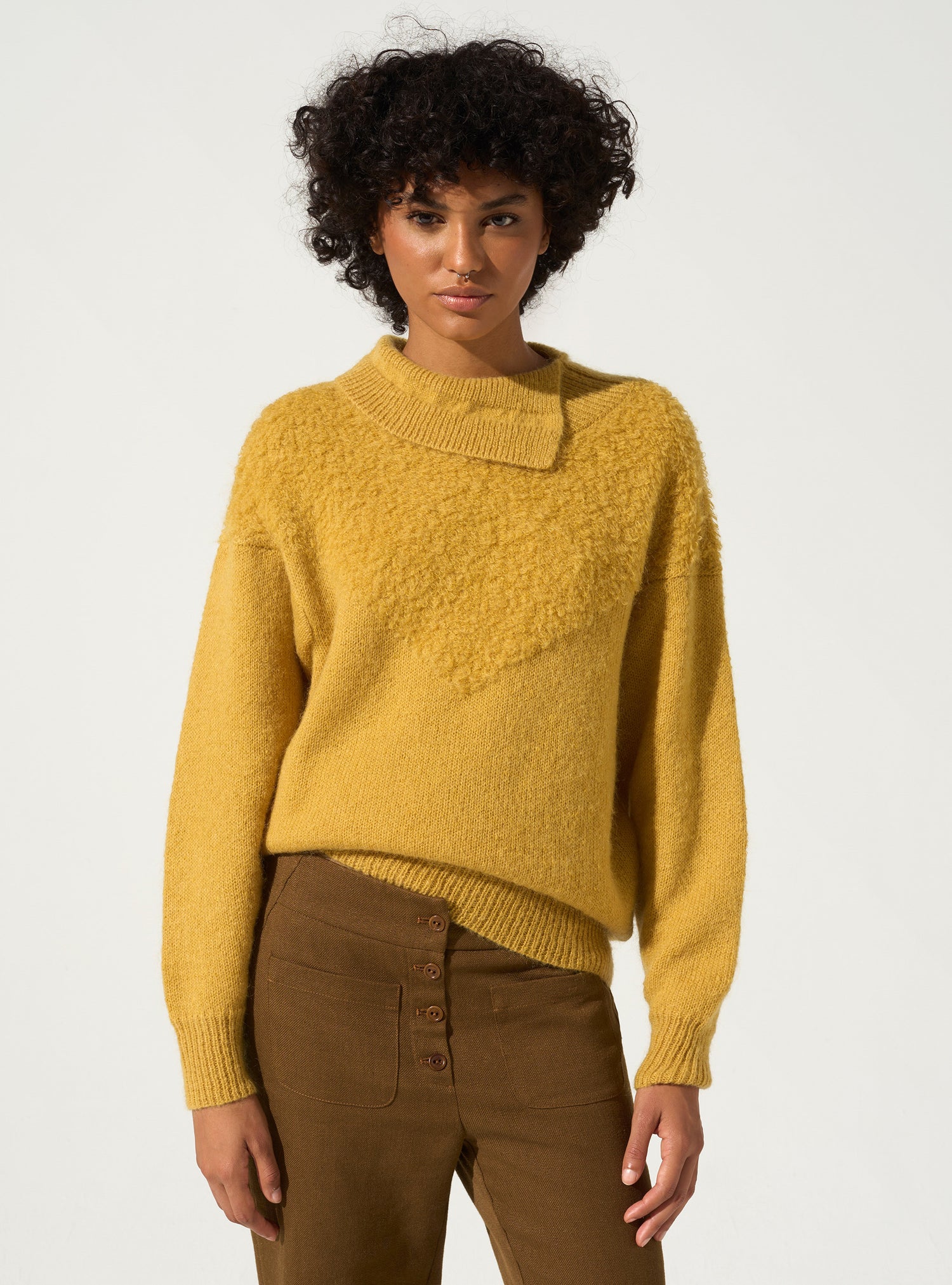 High neck sweater
