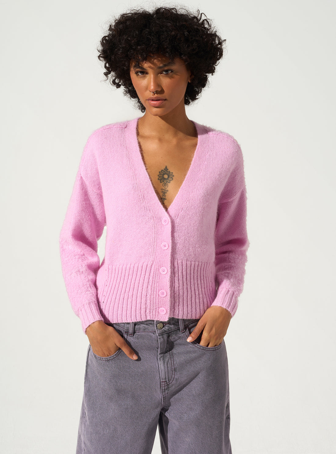 V-neck cardigan