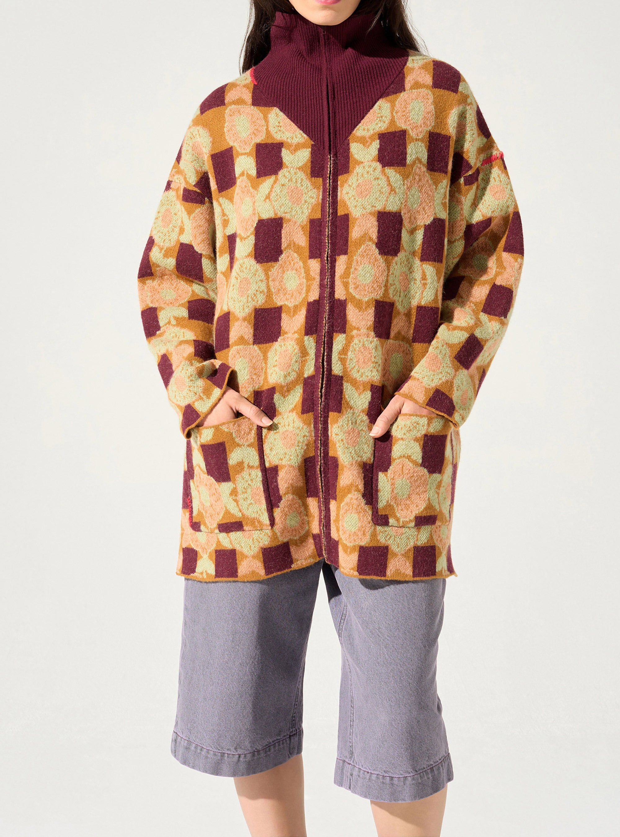 Strickjacke mit Reißverschluss