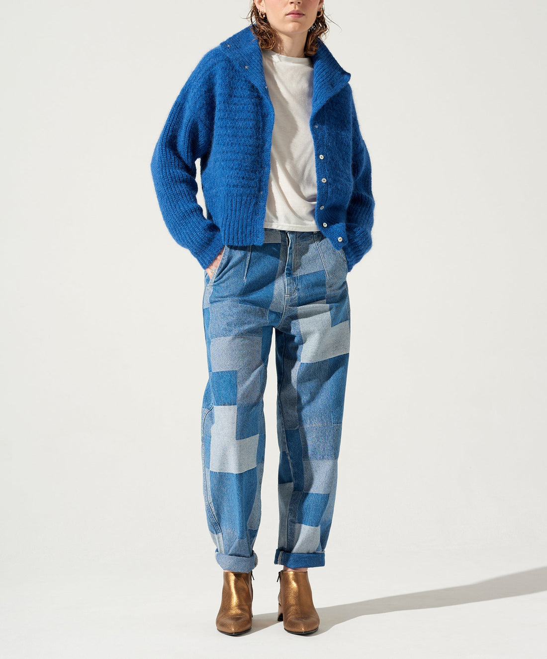 Strickjacke mit Kragen