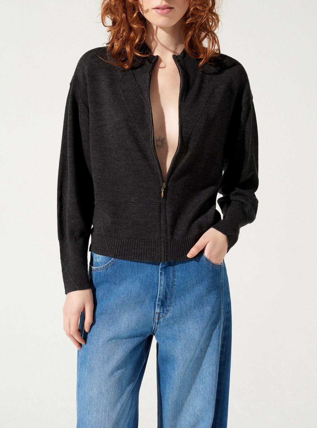 Strickjacke mit Reißverschluss