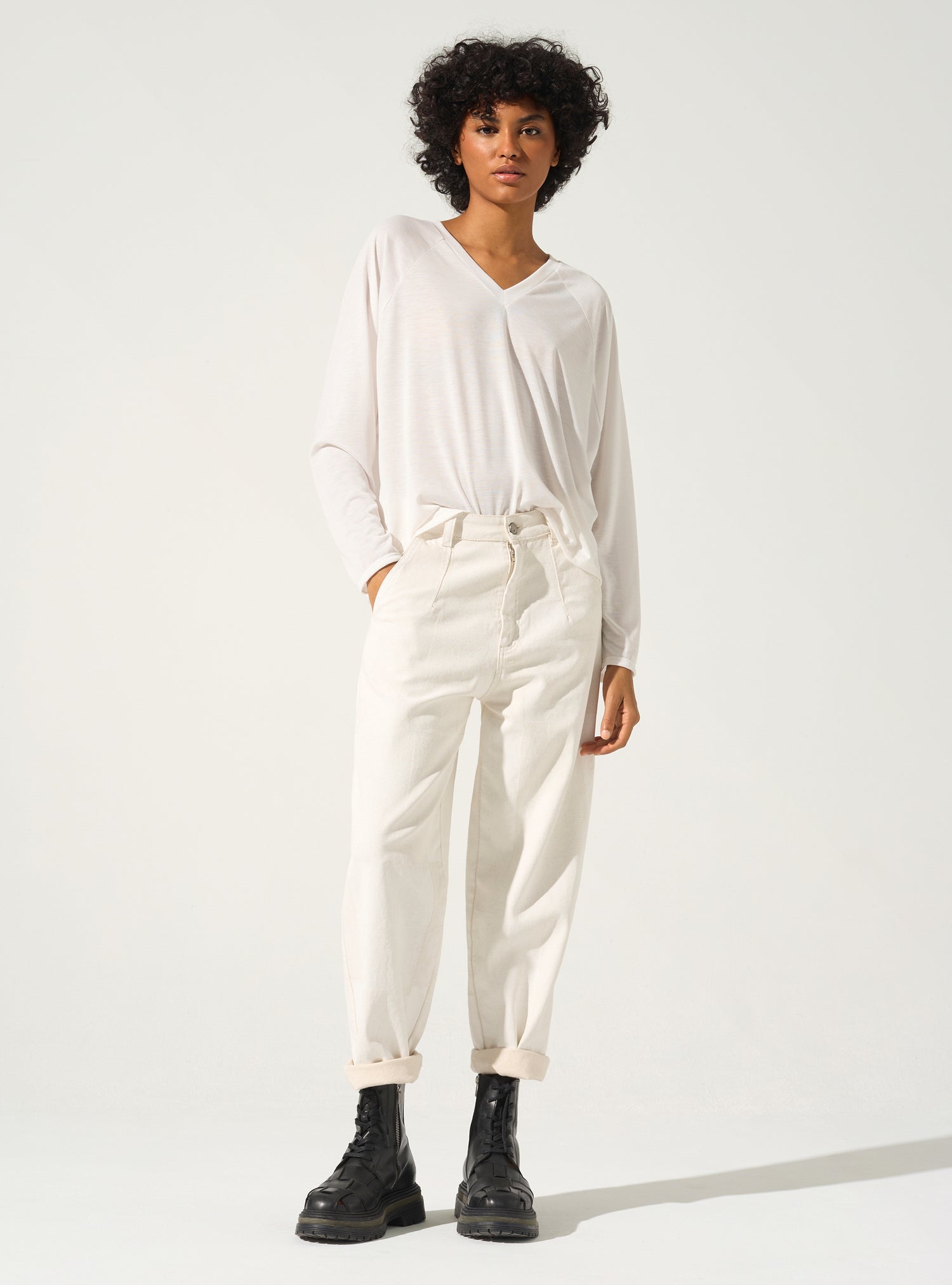 Pleated T-shirt