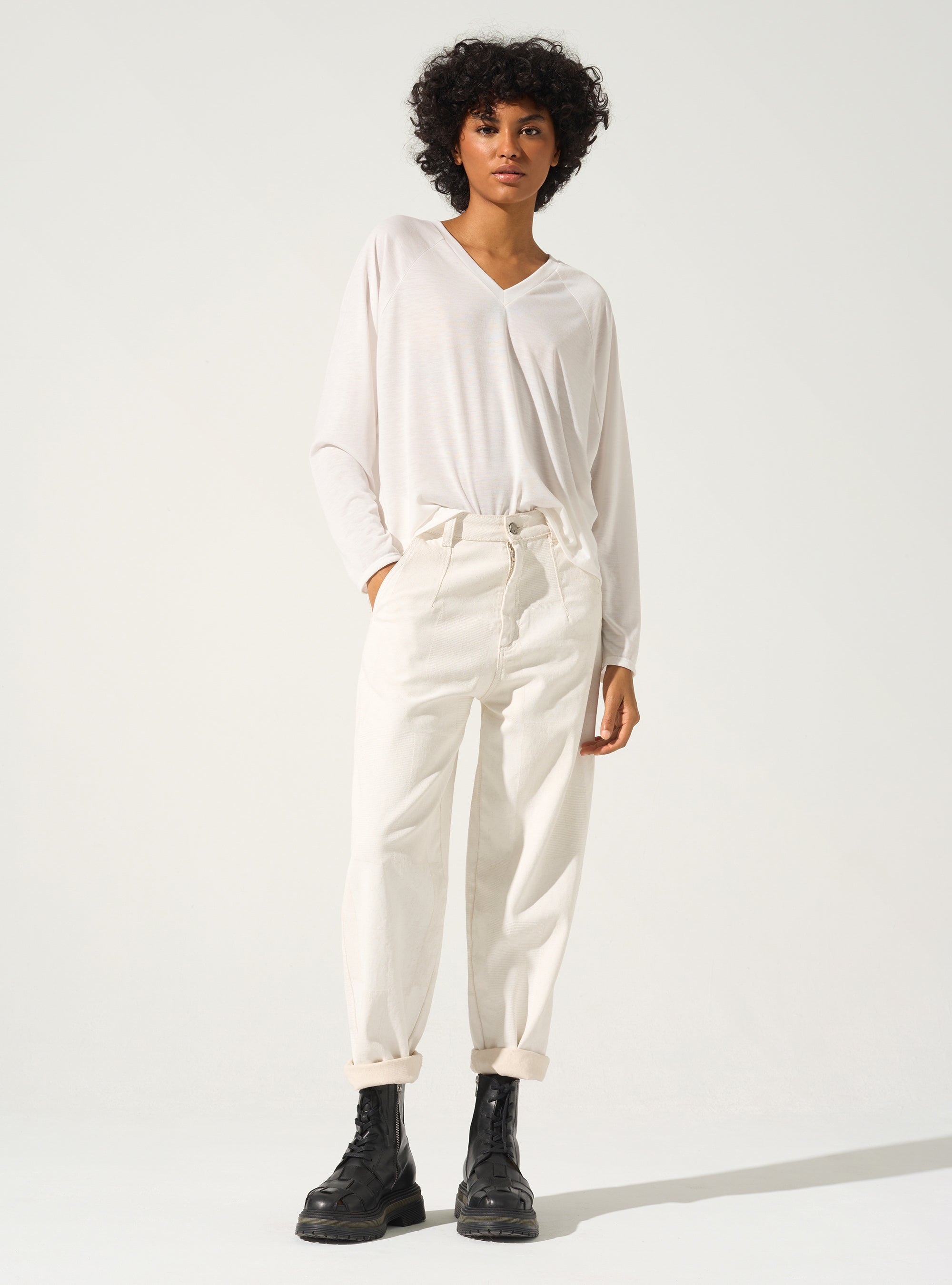 Pleated T-shirt
