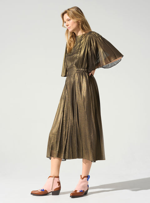 Butterfly-sleeved dress