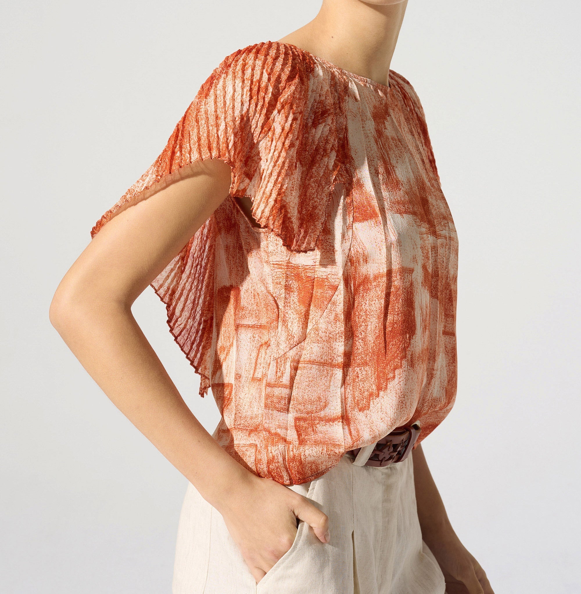 Débardeur avec volants plissés Cotélac 