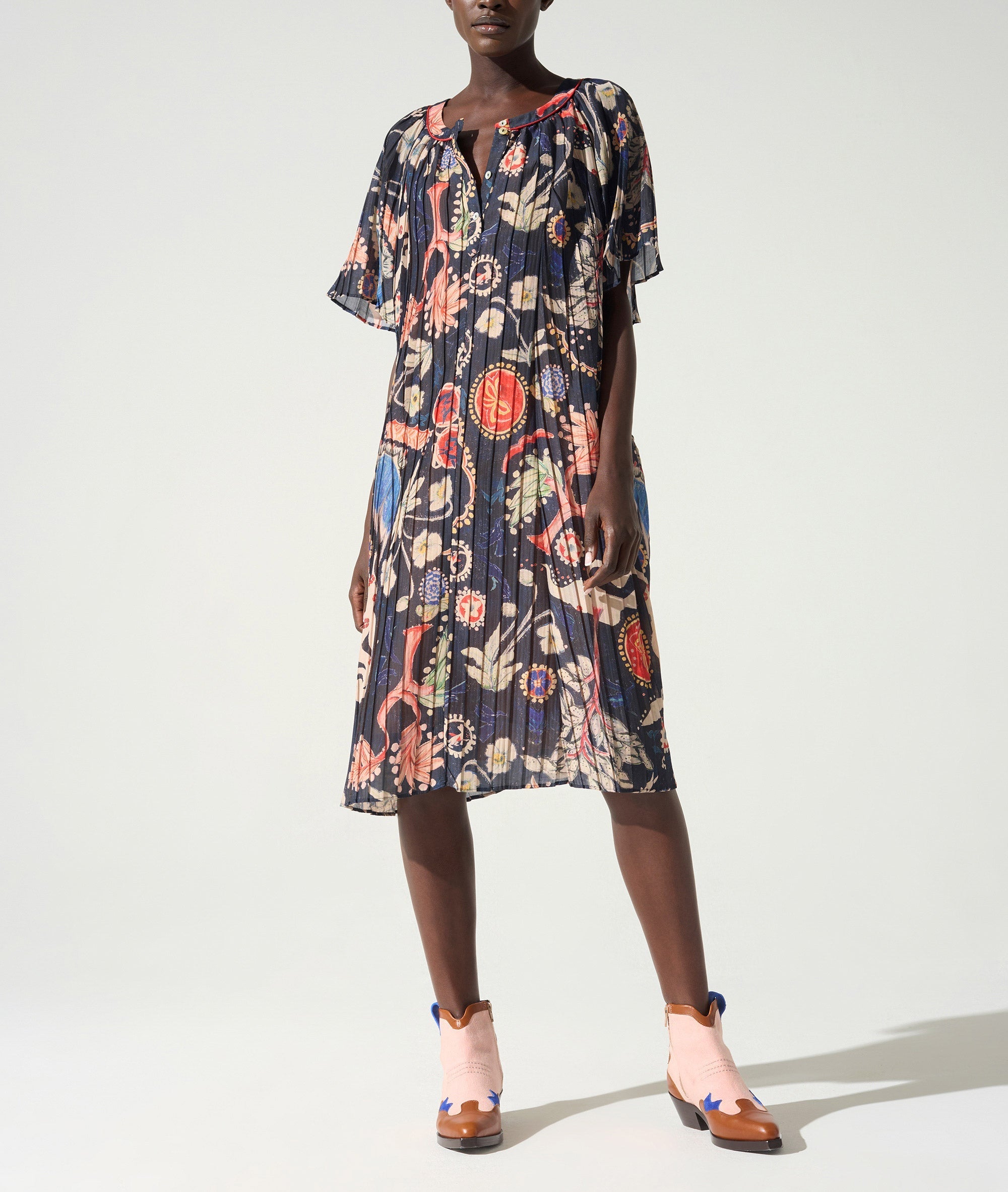 Robe ample plissée Cotélac 