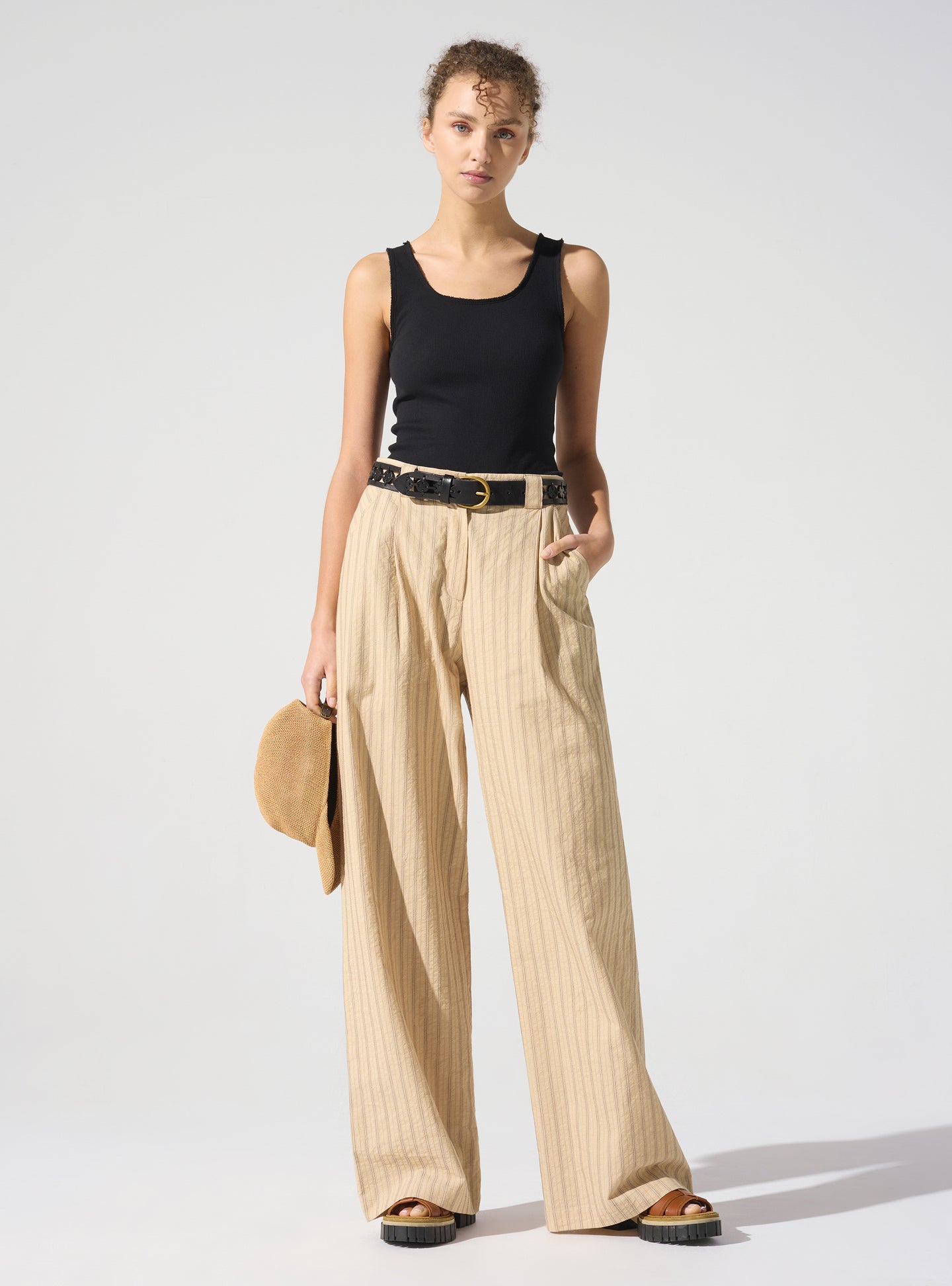 acoté Pantalon large ceinture anglaise