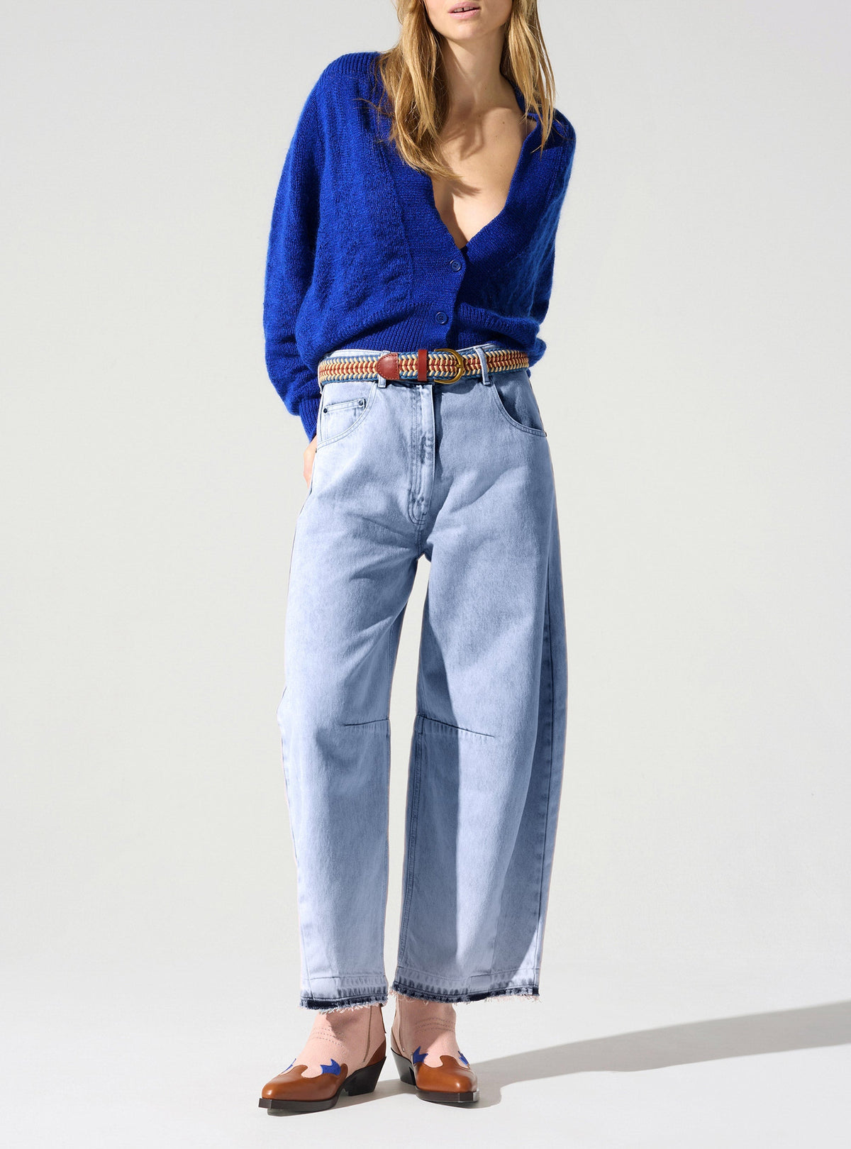 Jean Femme Cotelac Blanc Argenté - Taille L Slim - Neuf Avec étiquettes