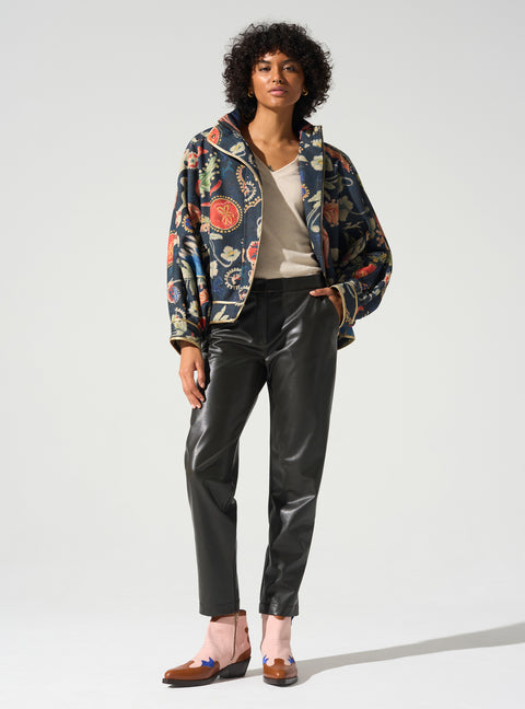 Oversized jacket with high collar