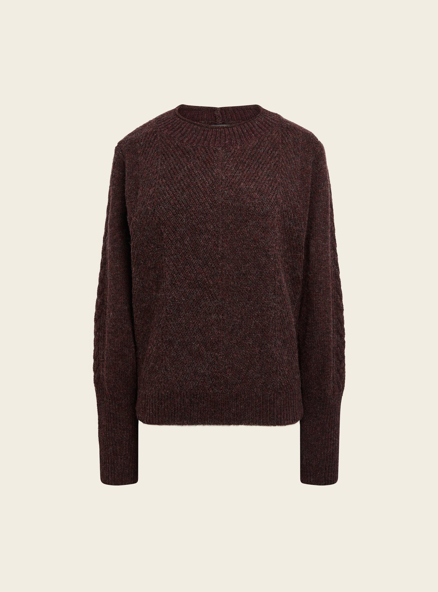 Pull en laine jacquard à manches travaillées – Volume droit Cotélac 