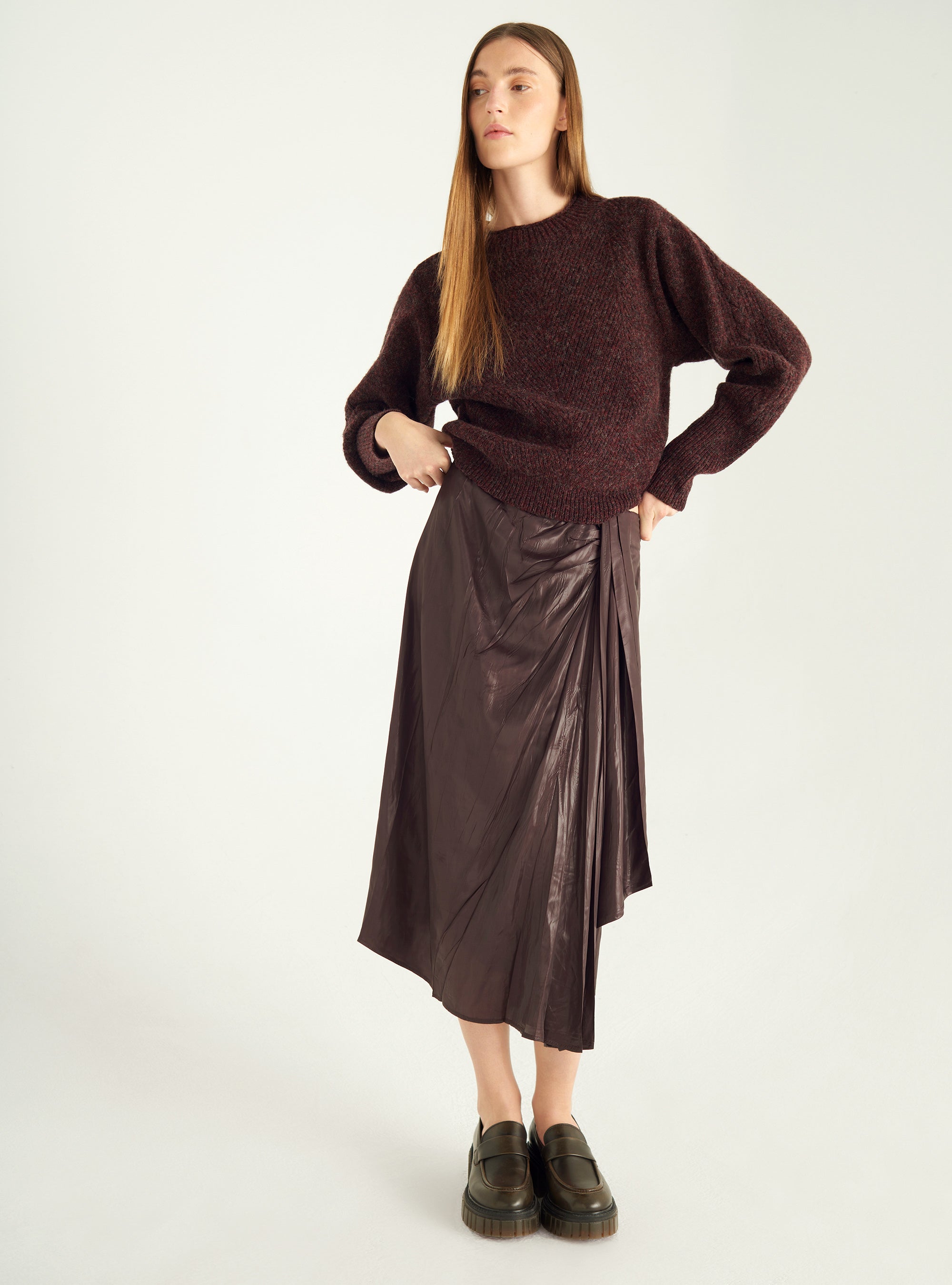 Jacquard-Wollpullover mit gearbeiteten Ärmeln – Gerader Schnitt