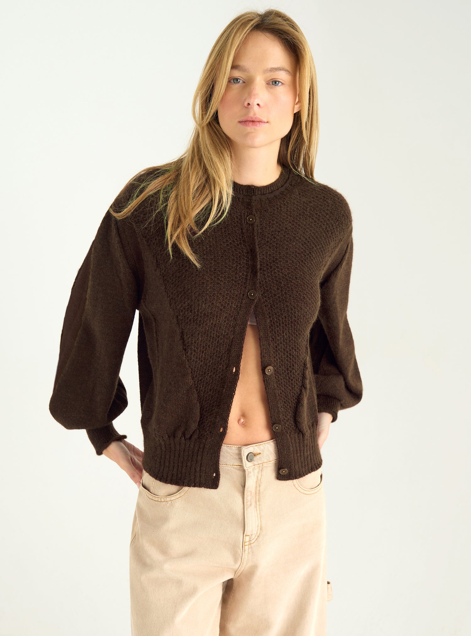 Strickjacke im Bomber-Stil