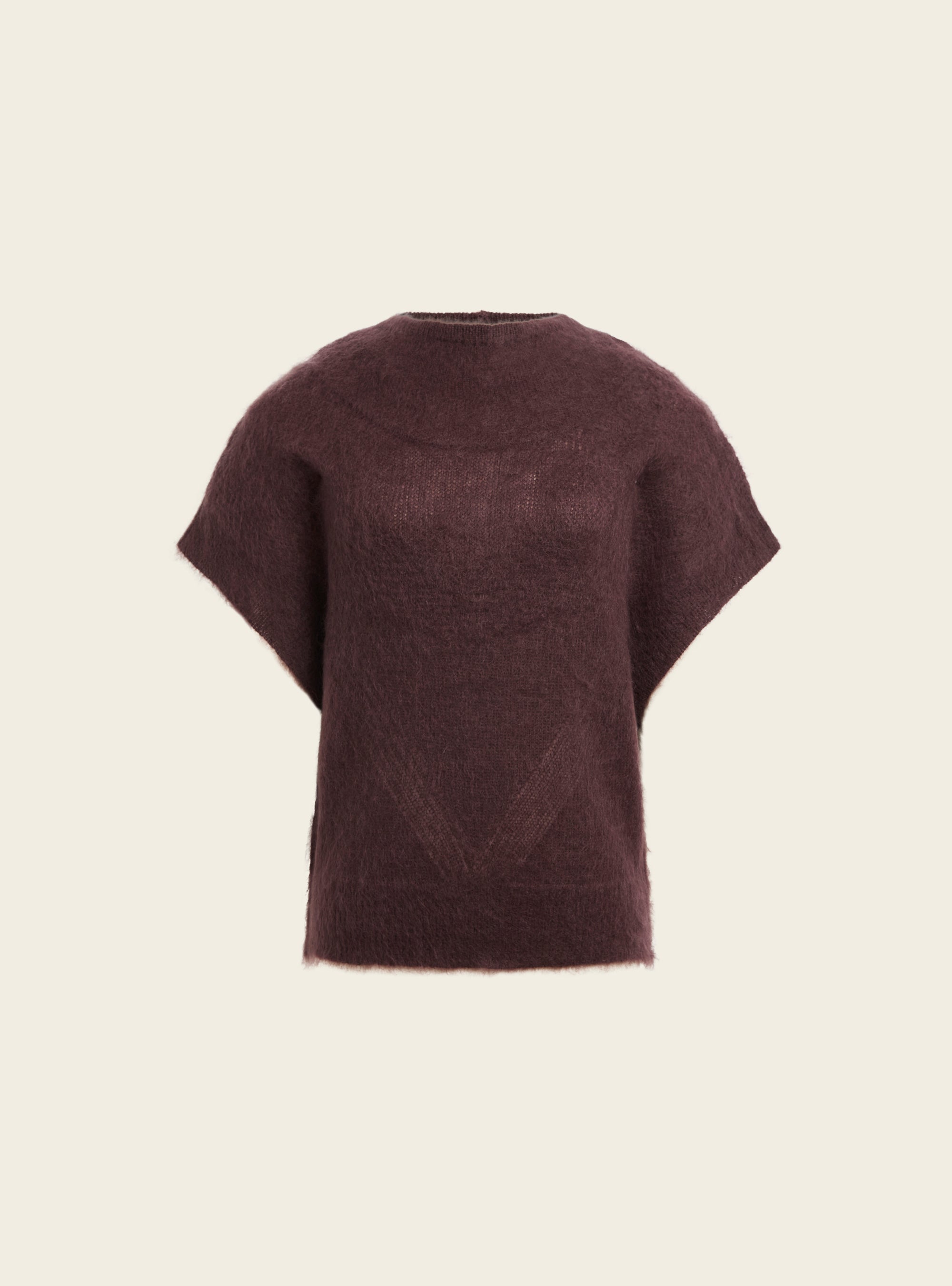 Pull manches courtes en mohair brossé Cotélac 