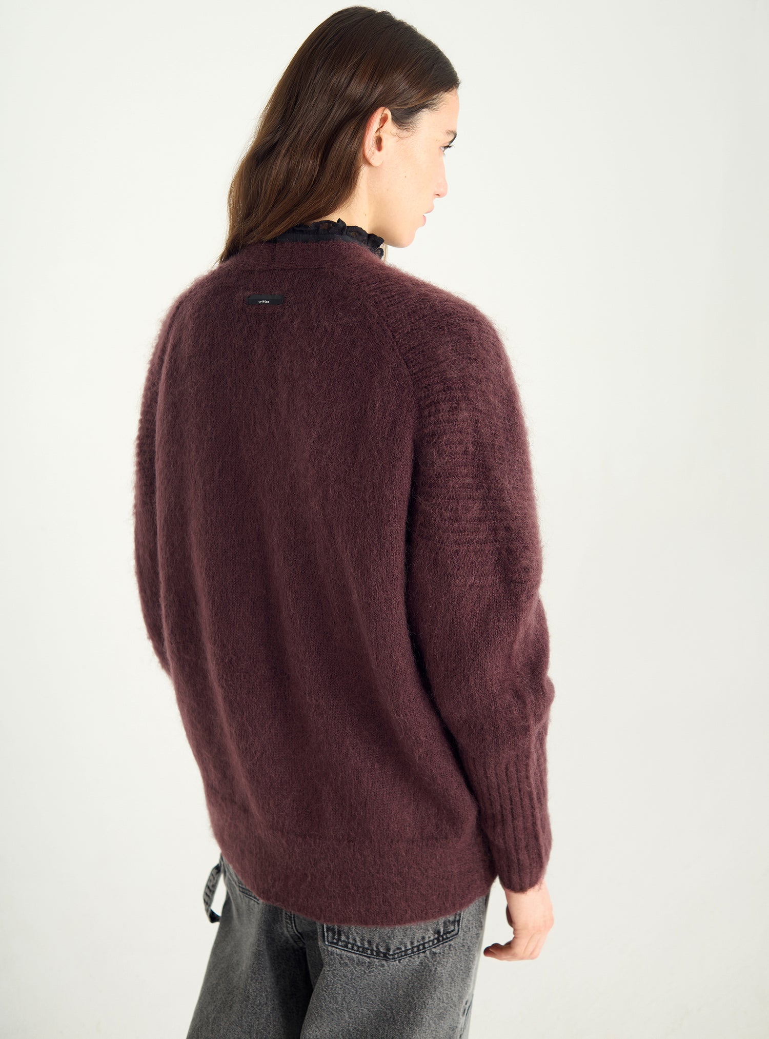 Cardigan long en mohair brossé