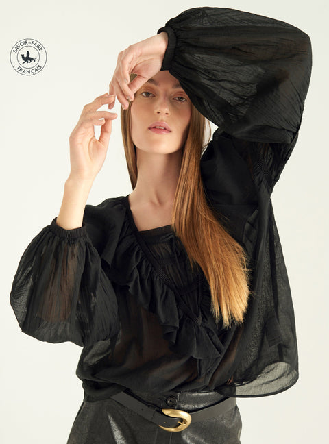 Blouse en voile plissé Cotélac 