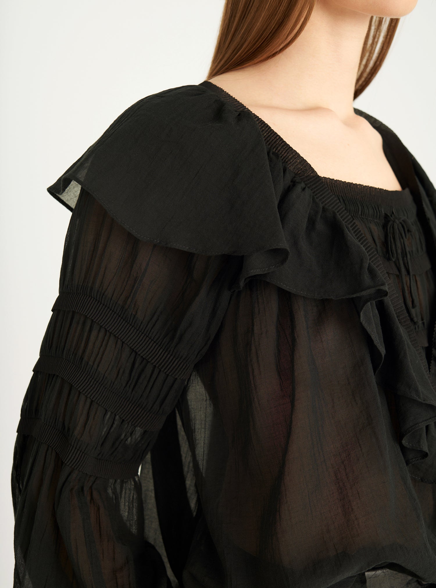 Blouse en voile plissé