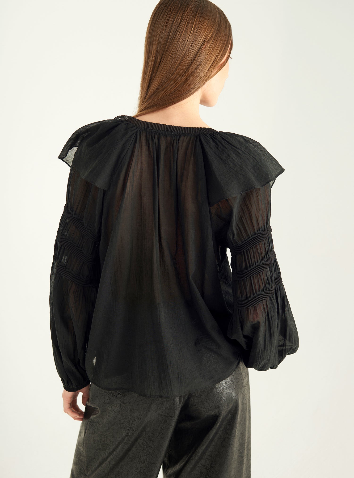 Blouse en voile plissé