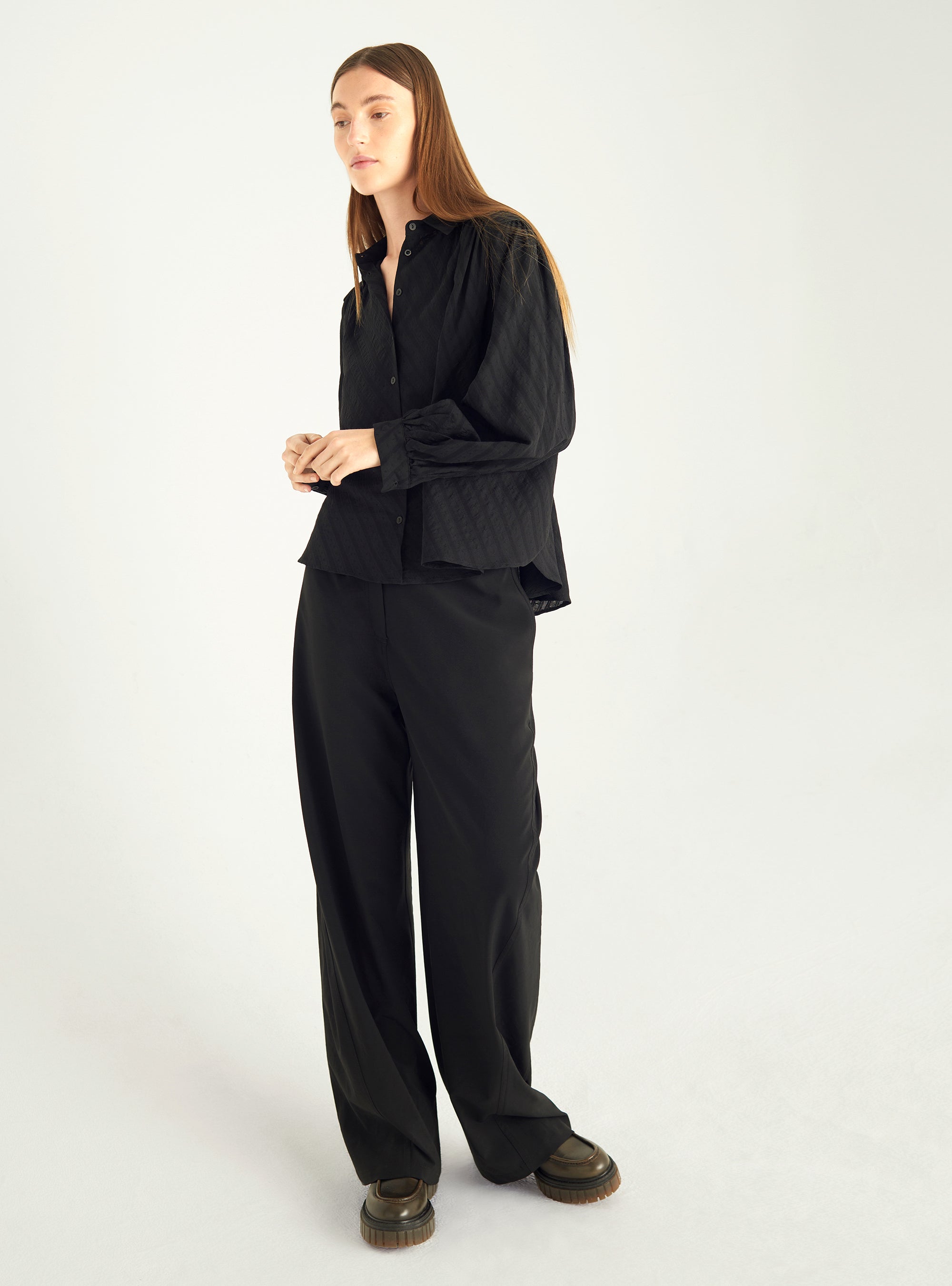Romantische Bluse aus Wolle und Seide