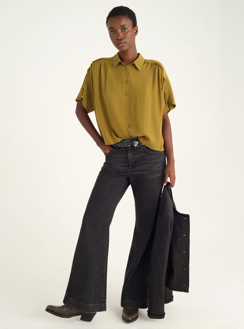 Chemise ample en cupro