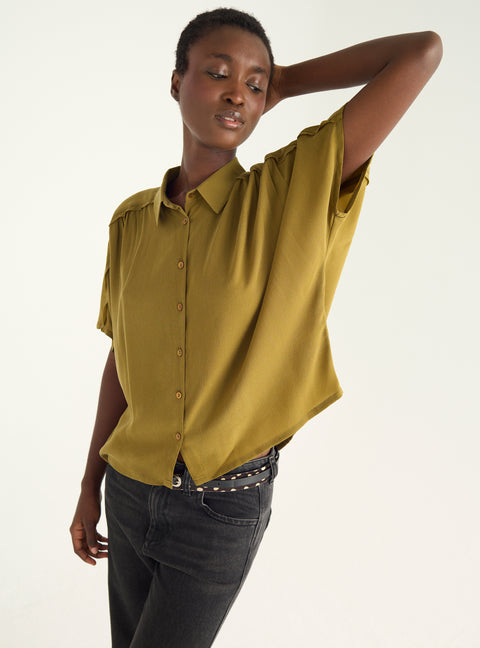 Chemise ample en cupro