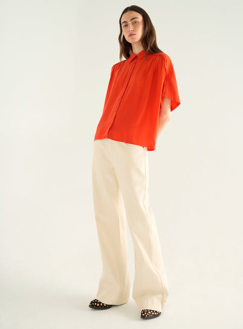 Loose cupro shirt