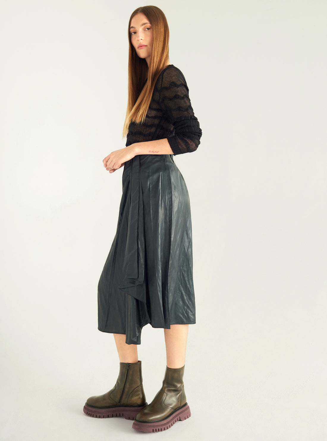 Faltenrock aus Satin
