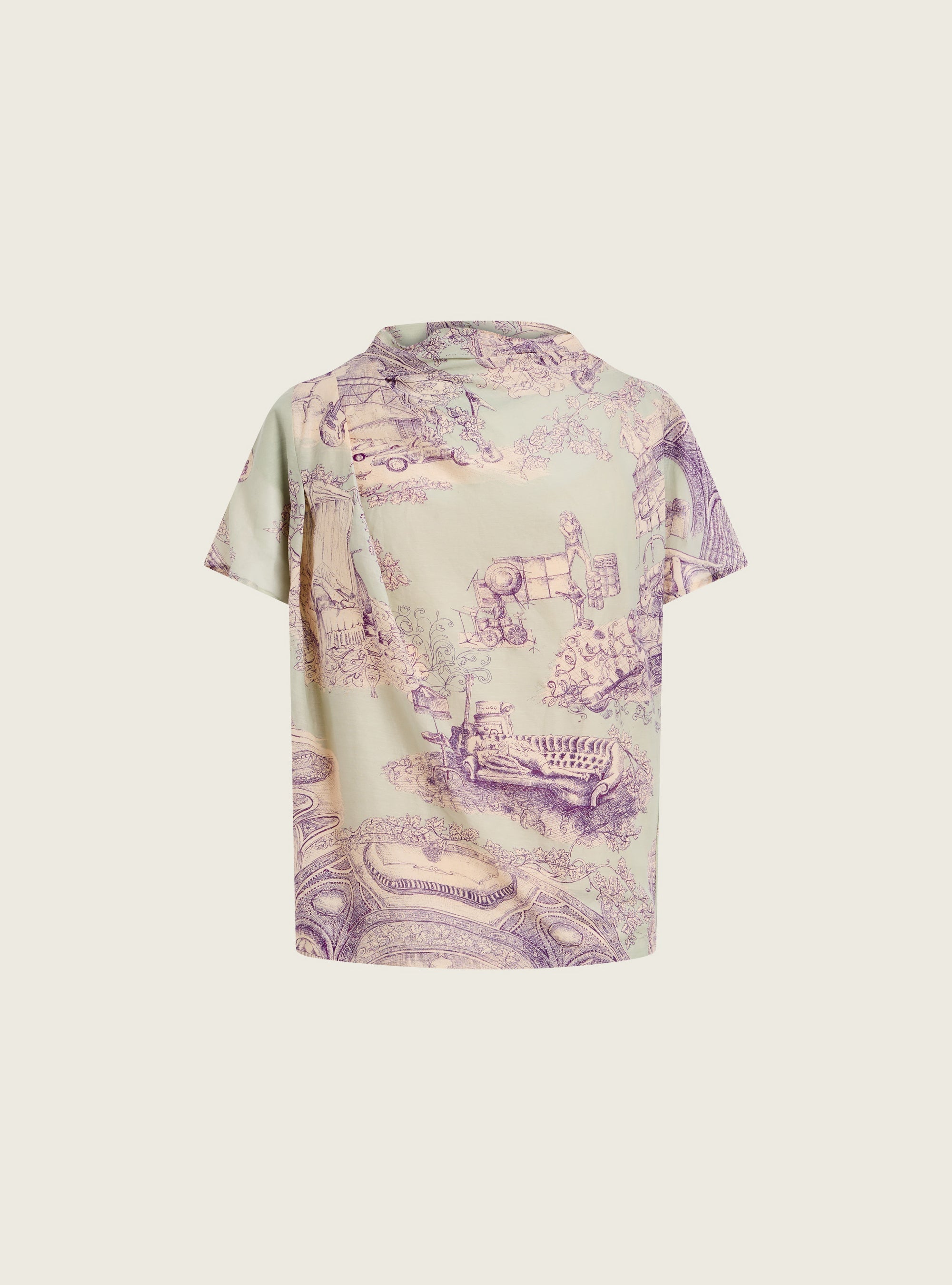 Blouse drapée en voile coton/soie Cotélac 