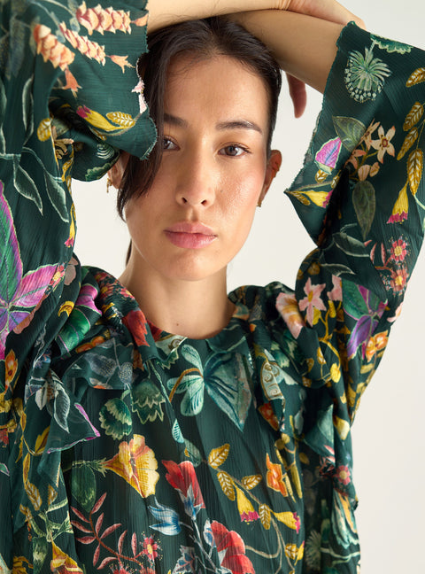Blouse imprimée à volants Cotélac 