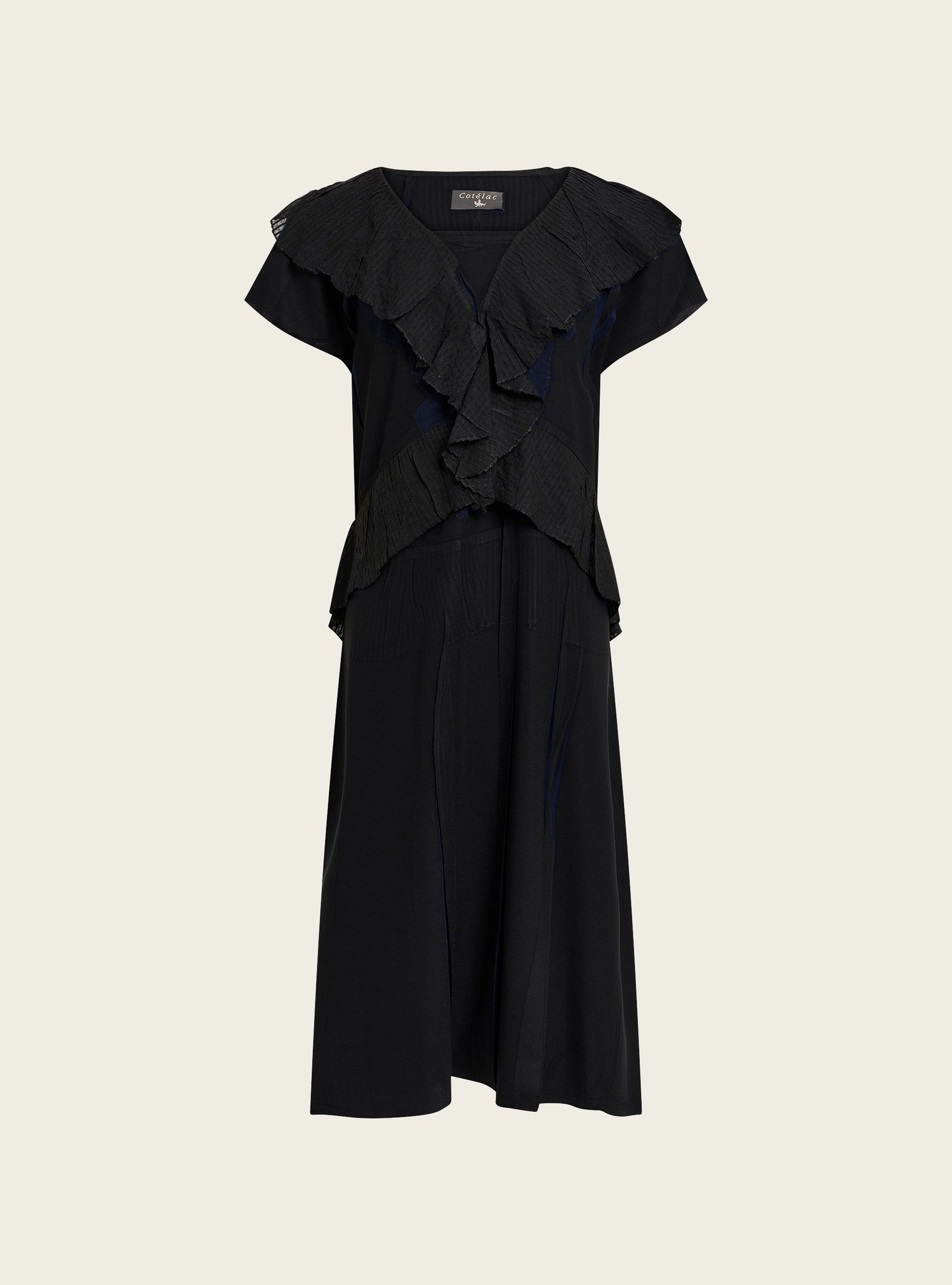 Robe à volants plissés et matière fluide Cotélac 