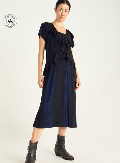 Robe à volants plissés et matière fluide Cotélac 