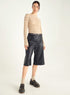 Jupe-culotte en imitation cuir vieilli