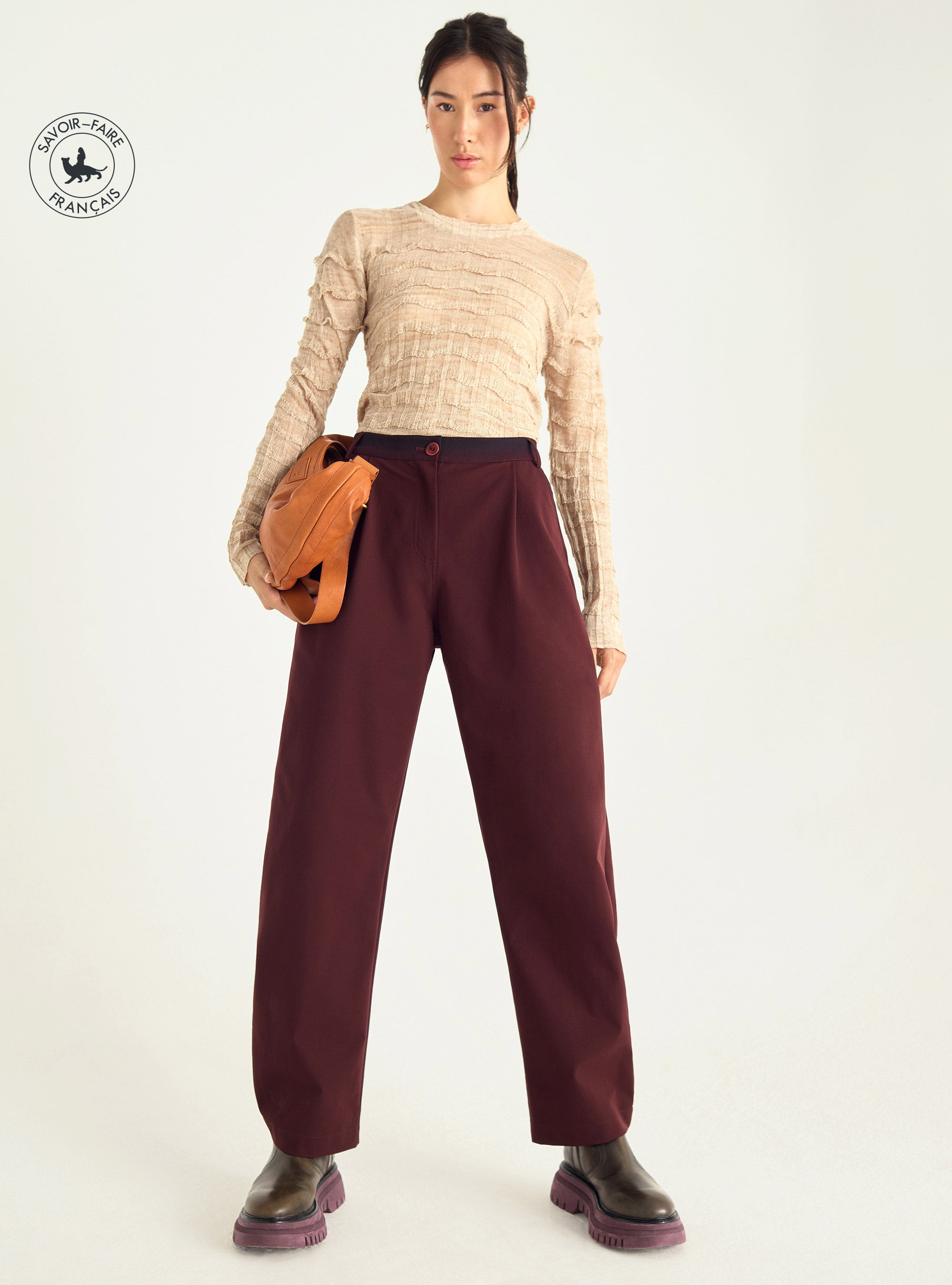 Pantalon coupe barrel