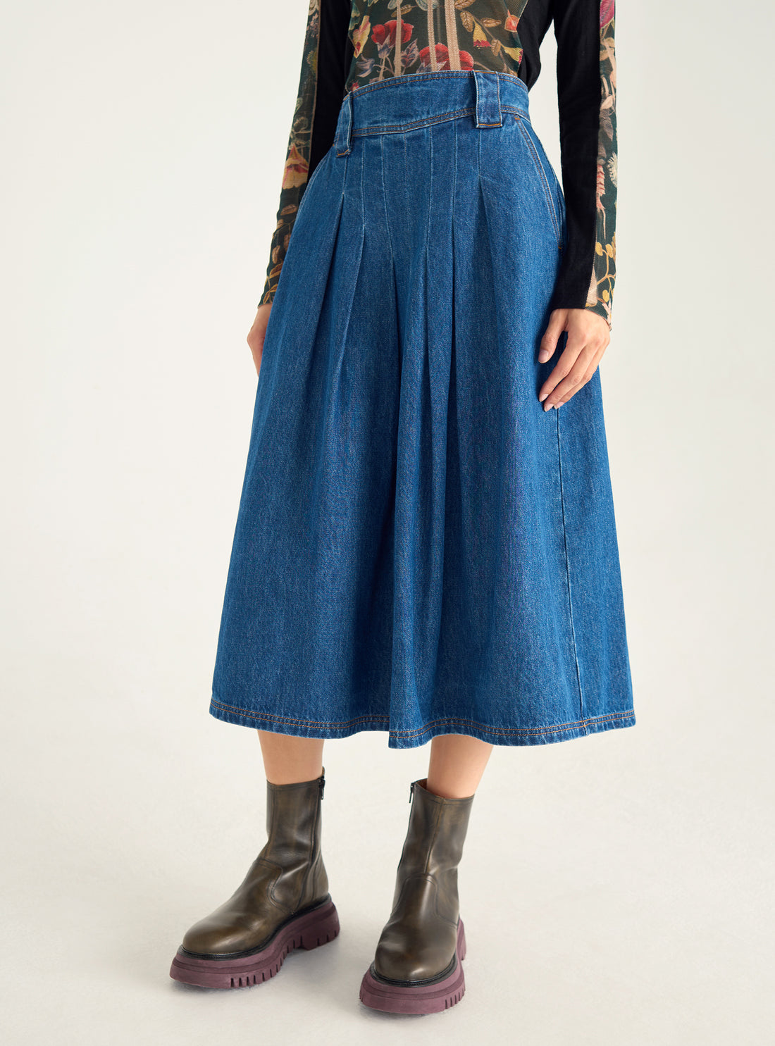 Jupe en denim brut