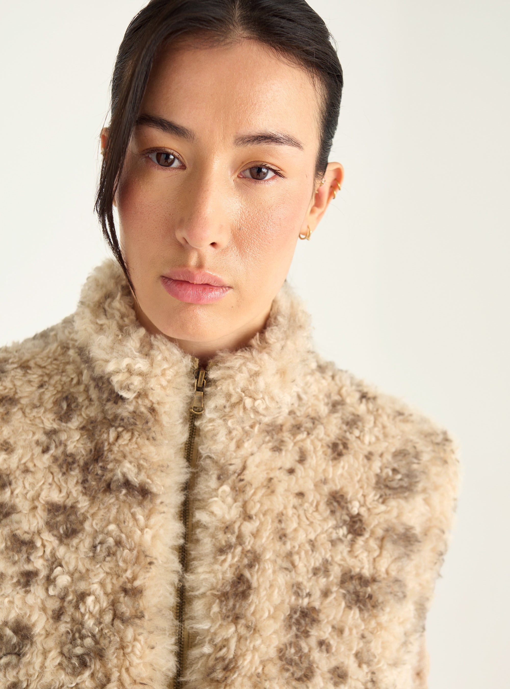 Gilet sans manches en fausse fourrure