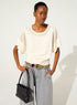 Pull en coton et cachemire écru